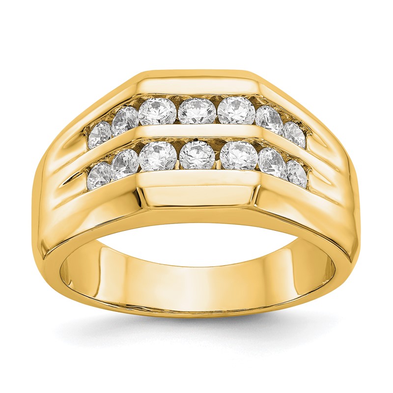 True Origin 14K Men's 1/2 carat Lab Grown Diamond VS  D E F Double Channel Heirloom Band