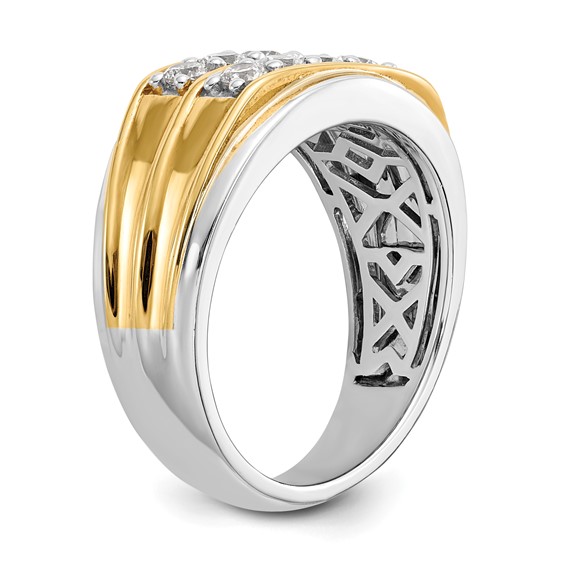 True Origin 14K Two-tone Men's 1 carat Lab Grown Diamond VS/SI  D E F  Band