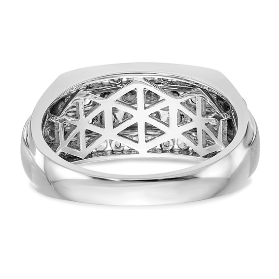 True Origin 14K White Gold Men's 7/8 carat Lab Grown Diamond VS/SI  D E F  Brushed and Polished Band