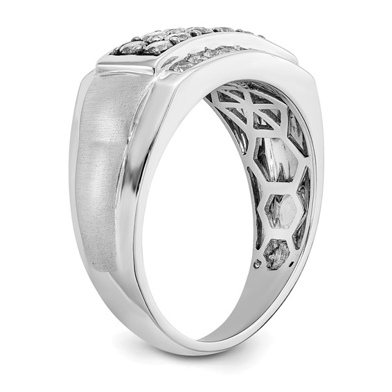 True Origin 14K White Gold Men's 7/8 carat Lab Grown Diamond VS/SI  D E F  Brushed and Polished Band