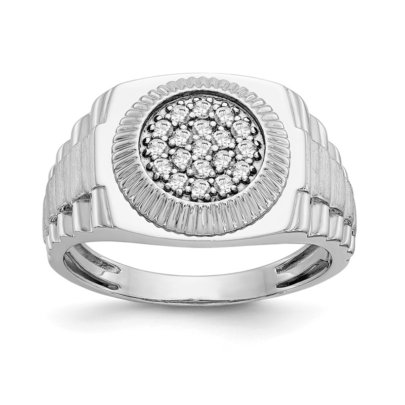 True Origin 14K White Gold Men's 1/4 carat Lab Grown Diamond VS  D E F Heirloom Ring
