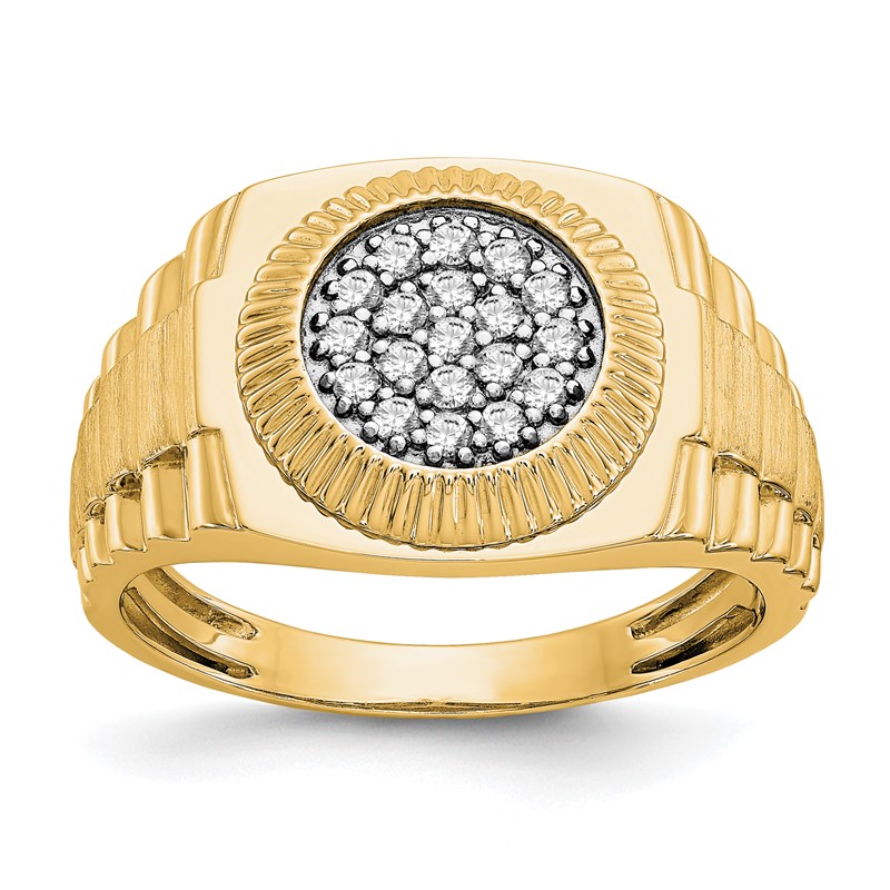 True Origin 14K Men's 1/4 carat Lab Grown Diamond VS  D E F Heirloom Ring