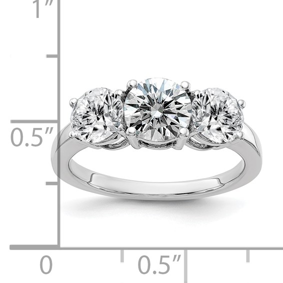 3 Stone Round Moissanite Engagement Rings