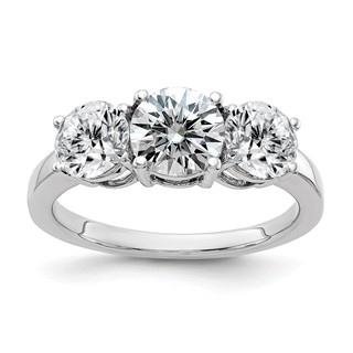 3 Stone Round Moissanite Engagement Rings