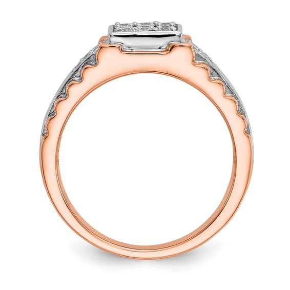 True Origin 14K Two-tone Men's 1/2 carat Lab Grown Diamond VS/SI  D E F  Brushed and Polished Band