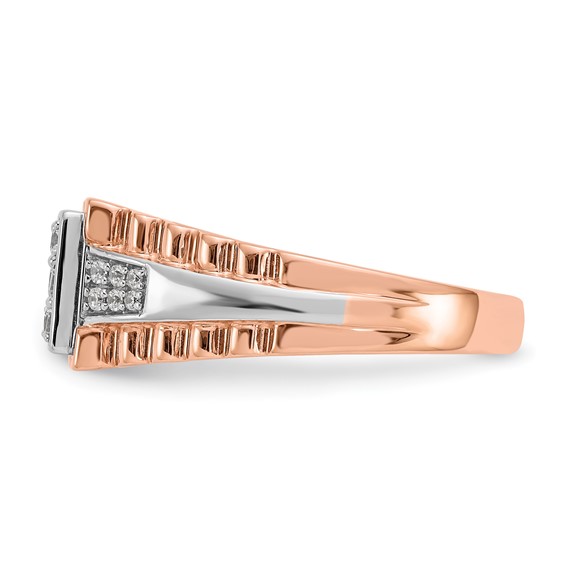 True Origin 14K Two-tone Men's 1/2 carat Lab Grown Diamond VS/SI  D E F  Brushed and Polished Band