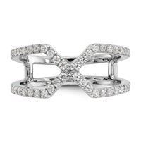 True Origin 14K White Gold 0.50 Carat Lab Grown Diamond VS+ F+ Complete Geometric Ring view 4