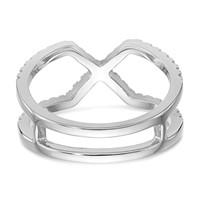 True Origin 14K White Gold 0.50 Carat Lab Grown Diamond VS+ F+ Complete Geometric Ring view 5