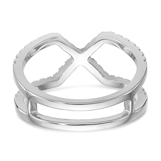 True Origin 14K White Gold 1/2 carat Lab Grown Diamond VS+ F+ Complete Geometric Ring