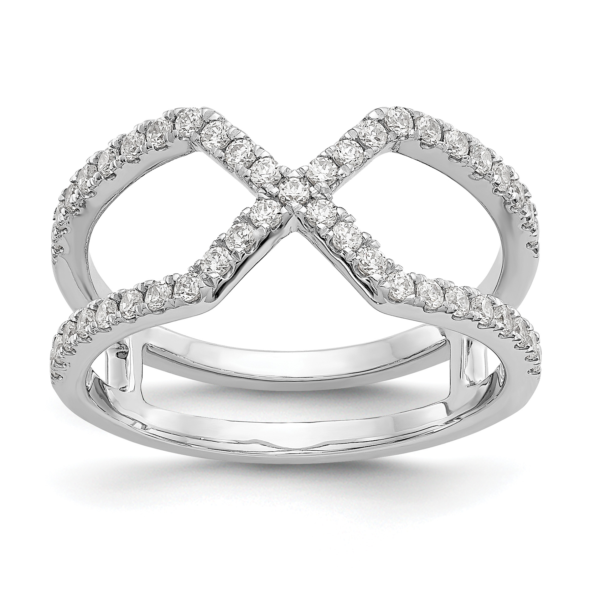 True Origin 14K White Gold 1/2 carat Lab Grown Diamond VS  D E F Geometric Fashion Band (RM3556-045-WLD)