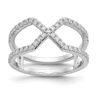 True Origin 14K White Gold 0.50 Carat Lab Grown Diamond VS+ F+ Complete Geometric Ring view 1