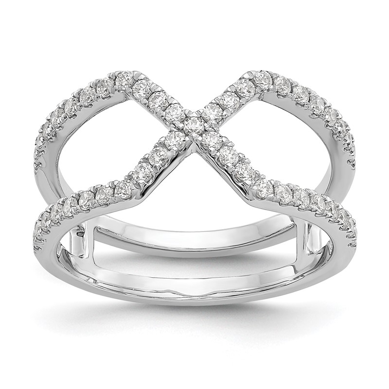 True Origin 14K White Gold 1/2 carat Lab Grown Diamond VS  D E F Geometric Fashion Band