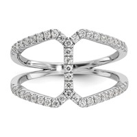 True Origin 14K White Gold 0.50 Carat Lab Grown Diamond VS+ F+ Complete Geometric Ring view 4
