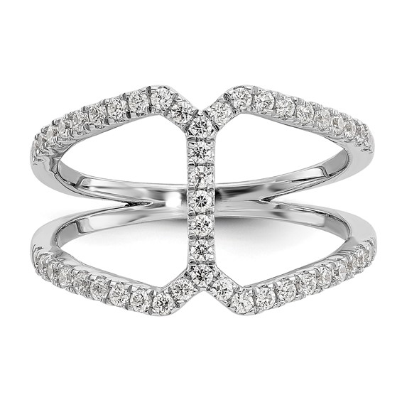 True Origin 14K White Gold 1/2 carat Lab Grown Diamond VS+ F+ Complete Geometric Ring