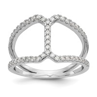 True Origin 14K White Gold 0.50 Carat Lab Grown Diamond VS+ F+ Complete Geometric Ring view 1