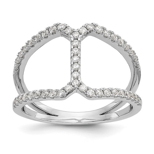 True Origin 14K White Gold 0.50 Carat Lab Grown Diamond VS+ F+ Complete Geometric Ring