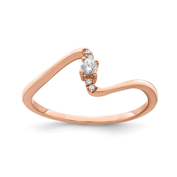 10K RG Diamond Ring RD- 1-.065ct  4- .004ct - Dia:F60 Mel:S43