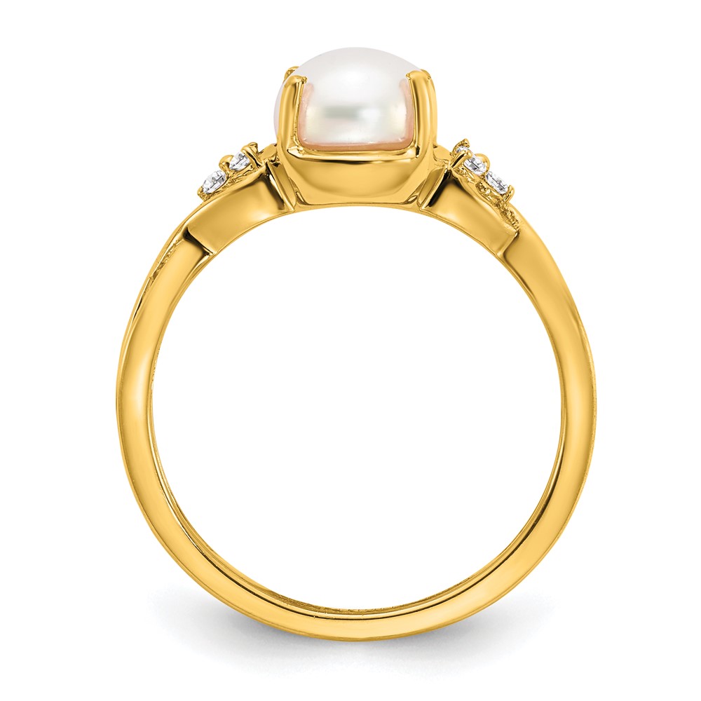 14k FWC Pearl and Diamond Ring (RM3625-PL-006-YA)