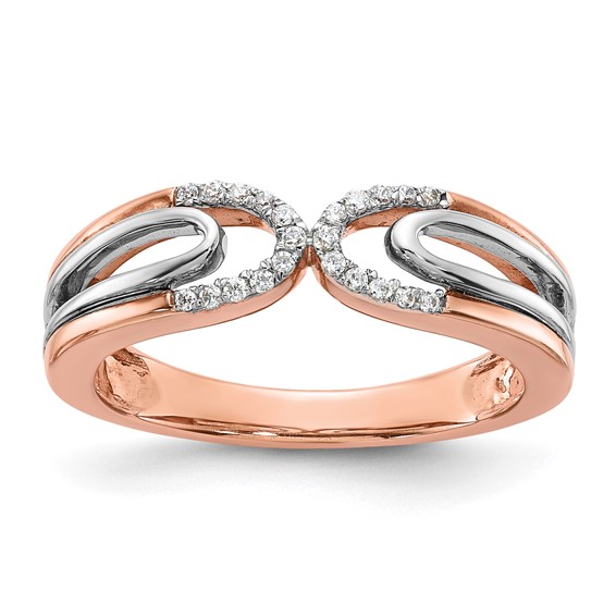 Sterling Silver w/Rose PlateSterling Silver CZ Ring