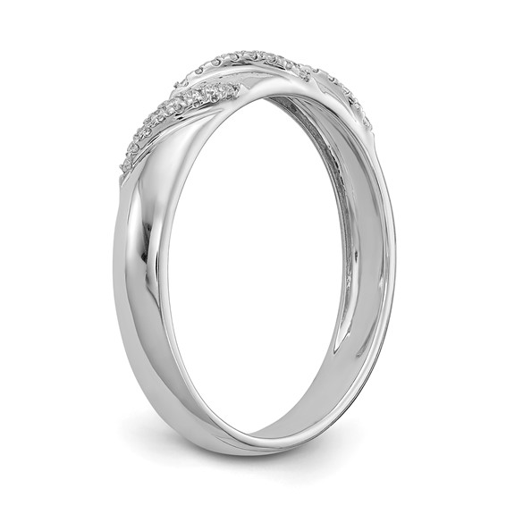 14K White Gold AA Quality 1/8 carat Diamond Trio Complete Men's Wedding Band