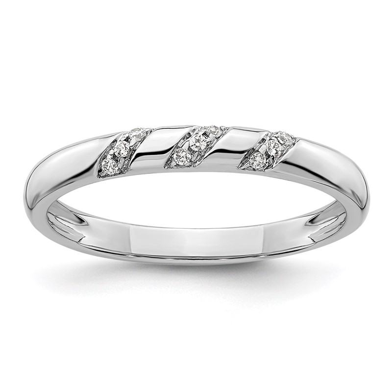 14K White Gold Lab Grown Diamond VS/SI+ G+ Trio Ladies Band