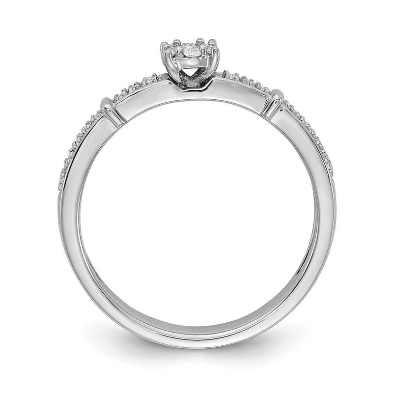 14K White Gold Lab Grown Diamond VS/SI+ G+ Complete Trio Eng Ring