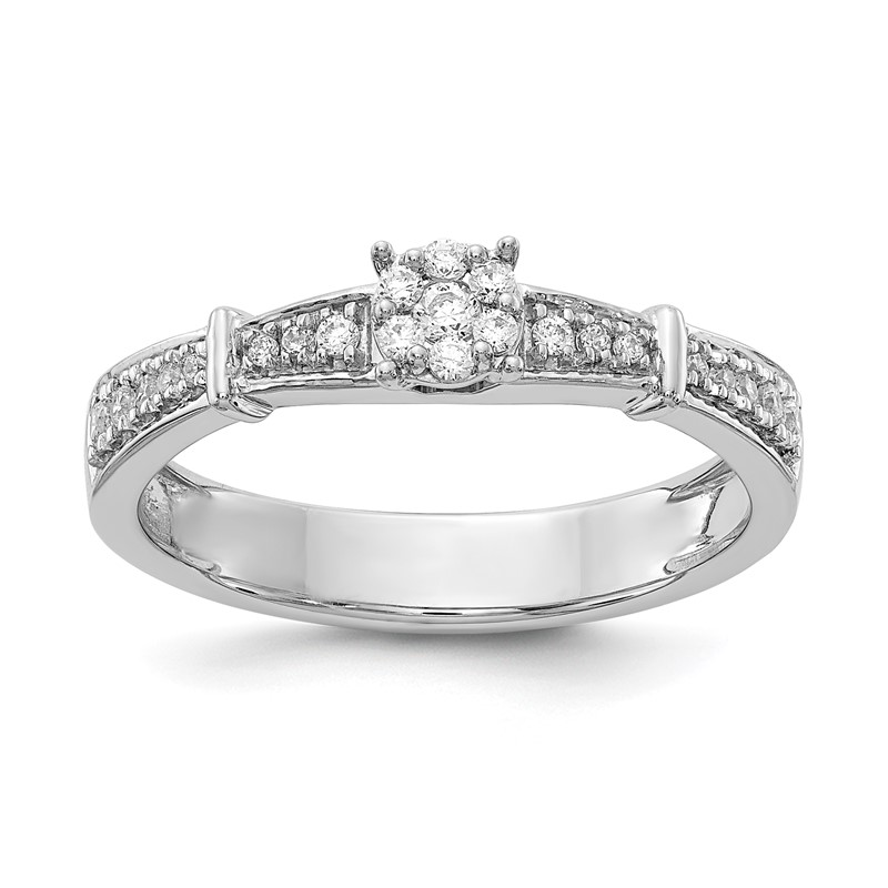 14K White Gold Lab Grown Diamond VS/SI+ G+ Complete Trio Eng Ring