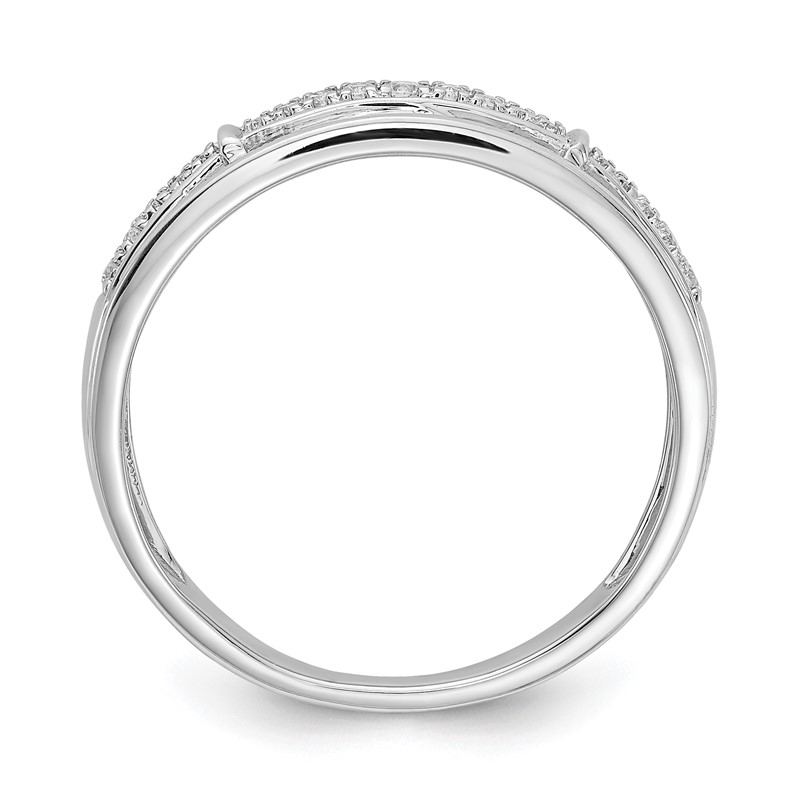 14K White Gold Lab Grown Diamond VS/SI+ G+ Trio Men's Band