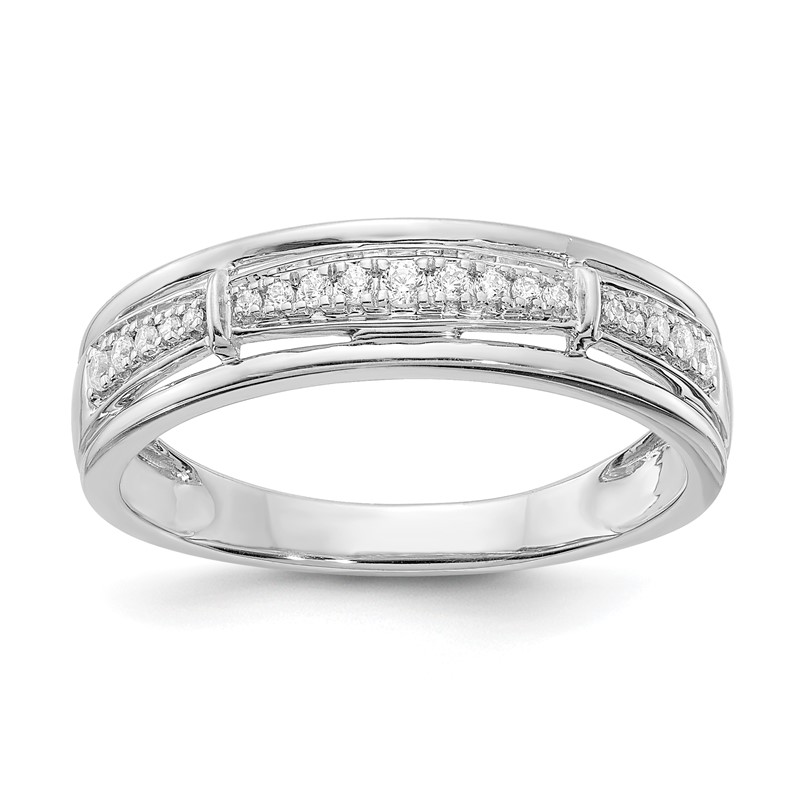 14K White Gold Lab Grown Diamond VS/SI+ G+ Trio Men's Band