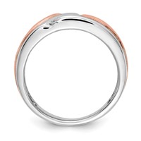 IBGoodman 14K Two-tone Rose and White Gold 0.20 Carat Lab Grown Diamond VS SI+ G+ Five Stone Complete Men's Ring view 3