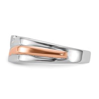 IBGoodman 14K Two-tone Rose and White Gold 0.20 Carat Lab Grown Diamond VS SI+ G+ Five Stone Complete Men's Ring view 4