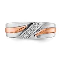 IBGoodman 14K Two-tone Rose and White Gold 0.20 Carat Lab Grown Diamond VS SI+ G+ Five Stone Complete Men's Ring view 5