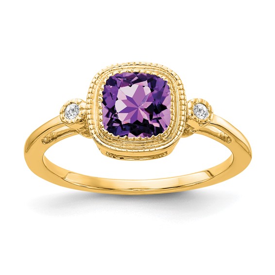 Cushion Gemstone and Diamond Rings