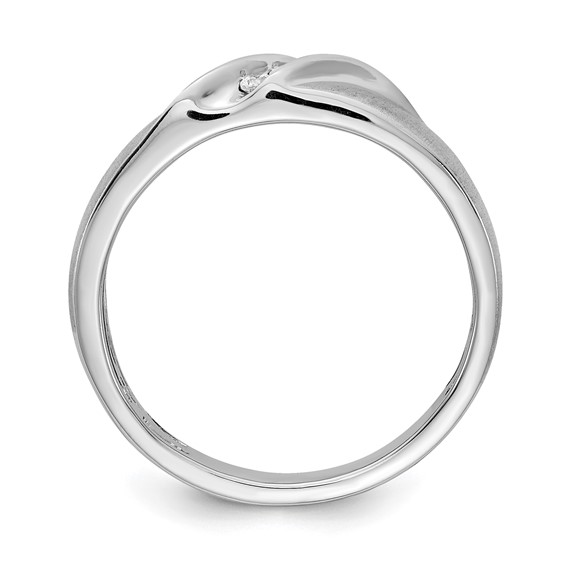 10K White Gold Satin Dia Men's Ring-Mtg only, no dias
