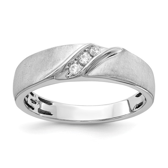 10K White Gold Satin Dia Men's Ring-Mtg only, no dias