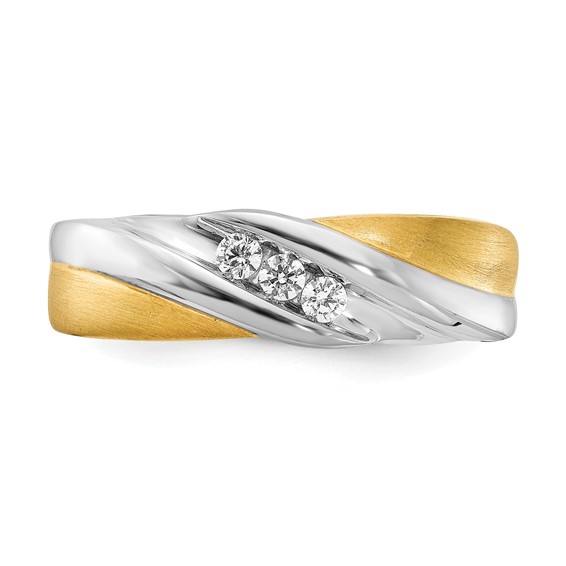 14k White & Yellow Gold Diamond Men's Ring Mounting