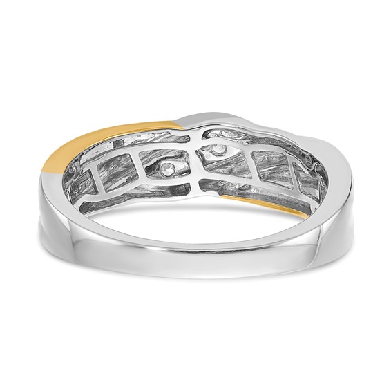14k White & Yellow Gold Diamond Men's Ring Mounting