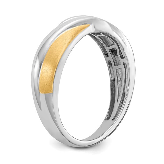 14k White & Yellow Gold Diamond Men's Ring Mounting