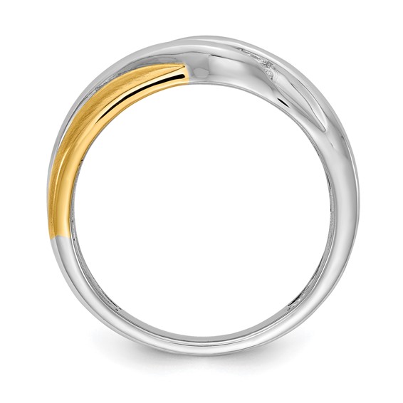 14k Two-tone 5-Stone 1/4 carat Diamond Complete Men's Ring