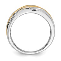 IBGoodman 14K Two-tone 0.25 Carat Lab Grown Diamond VS SI+ G+ Seven Stone Complete Men's Ring view 3