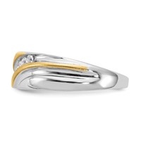IBGoodman 14K Two-tone 0.25 Carat Lab Grown Diamond VS SI+ G+ Seven Stone Complete Men's Ring view 4