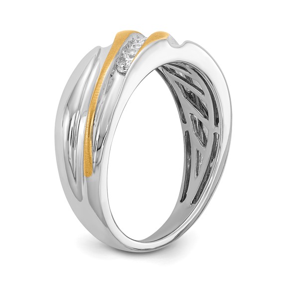 14K Two-Tone Diamond Men's Rings