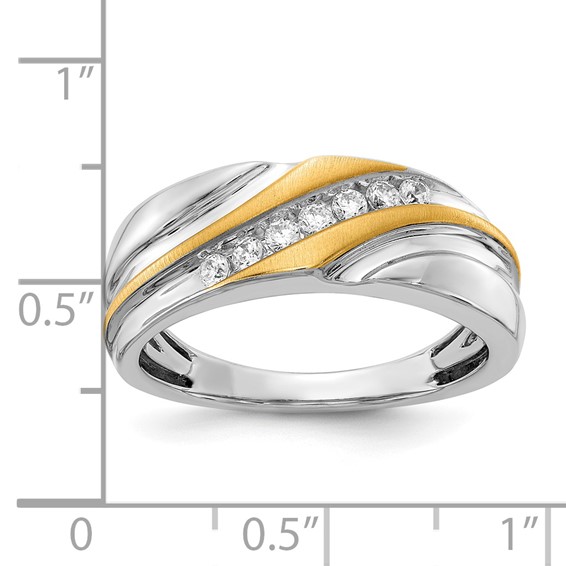 14K Two-Tone Diamond Men's Rings