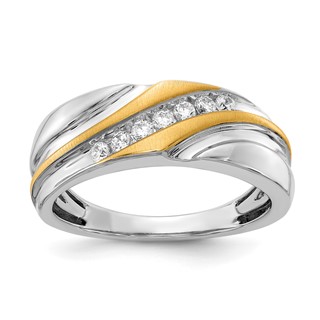 14K Two-Tone Diamond Men's Rings