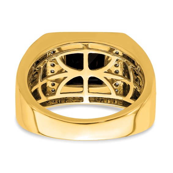 Onyx and Diamond Mens Cross Rings