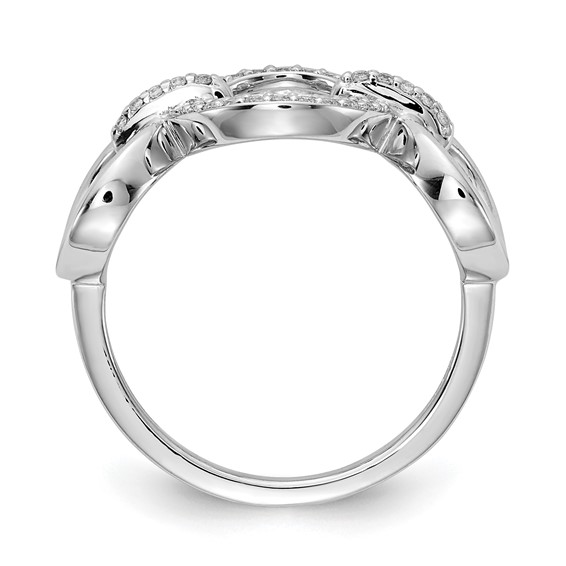 14k White Gold 1/6 carat Diamond Fancy Circles Ring