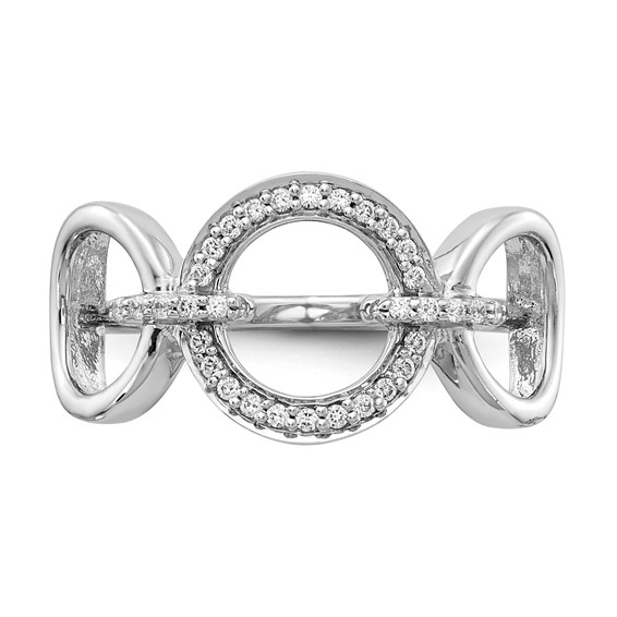 14k White Gold 1/6 carat Diamond Fancy Circles Ring