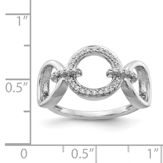 14k White Gold 1/6 carat Diamond Fancy Circles Ring