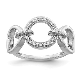 14k White Gold 1/6 carat Diamond Fancy Circles Ring