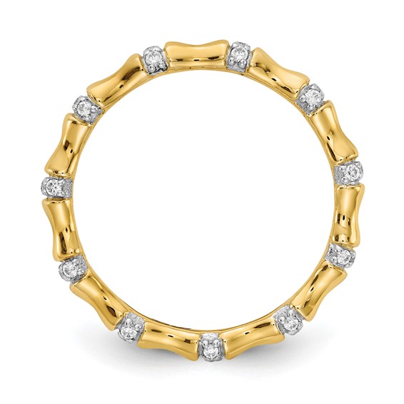 14k 3mm 1/5 carat Diamond Fancy Bamboo Band